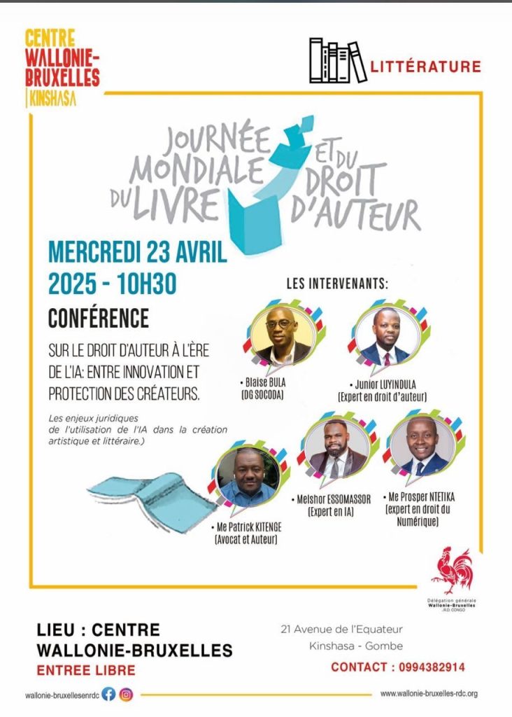 Création numérique et droit d’auteur : un débat sur l’IA et la protection des créateurs prévu à Kinshasa
