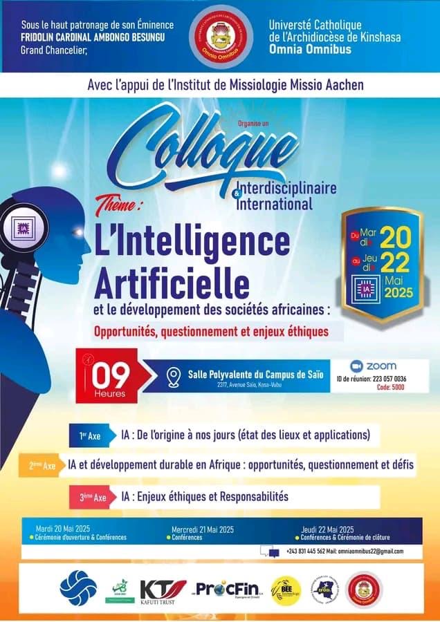 Kinshasa : L’université Omnia Omnibus organise un colloque international sur l’intelligence artificielle et les sociétés africaines