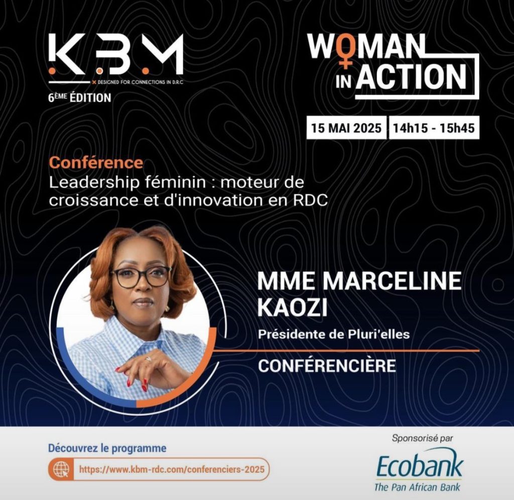 Kolwezi : Marceline Kaozi, visage fort du leadership féminin interviendra au Katanga Business Meeting 2025