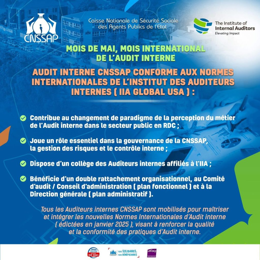 Le CNSSAP célèbre le mois de mai, mois international de l’Audit interne.