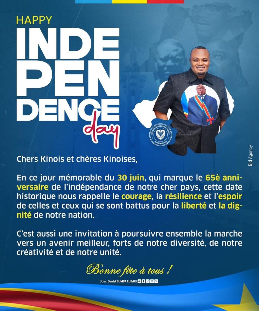 Indépendance RDC : Daniel Bumba appelle les Kinois à marcher ensemble vers un avenir meilleur