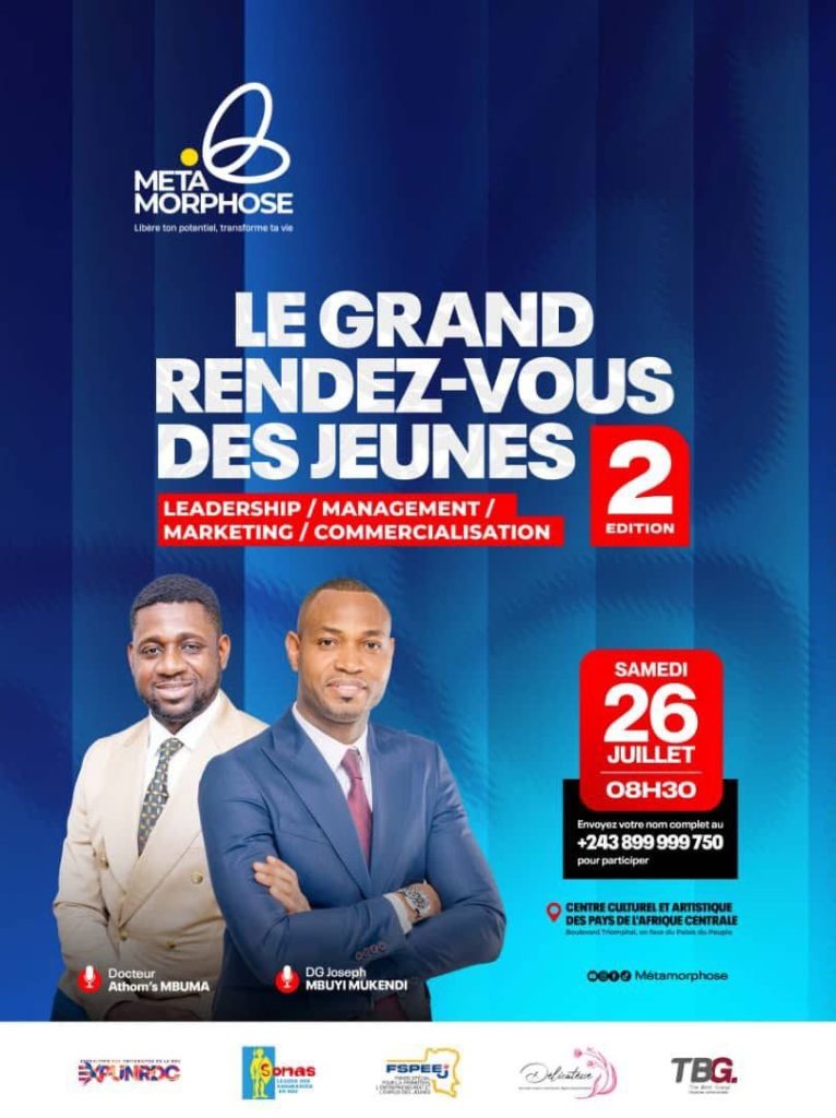 Kinshasa s’apprête à accueillir la deuxième édition de Métamorphose, le Grand Rendez-Vous des Jeunes Congolais
