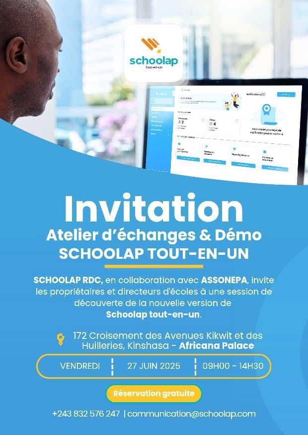 « Schoolap Tout-en-Un » : un atelier pour révolutionner la gestion scolaire à Kinshasa