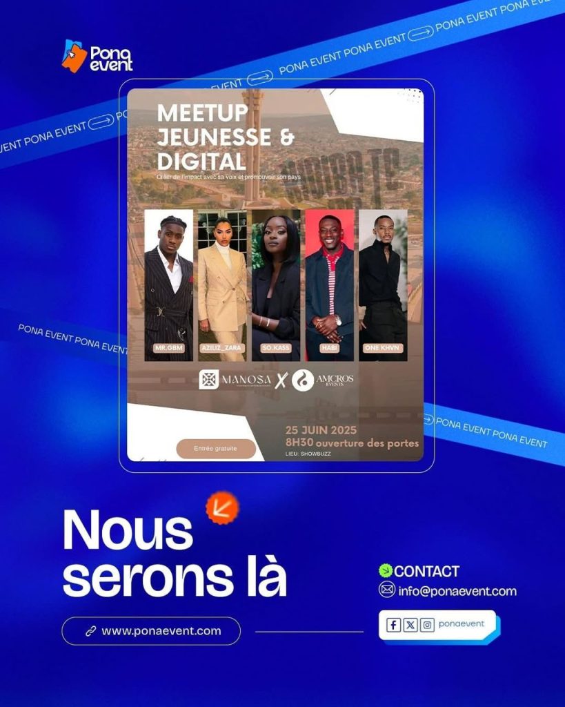 PonaEvent partenaire de AMCROS Event sera présent au Meet Up « Kidiba Te Toza » : Jeunesse congolaise et digital en synergie