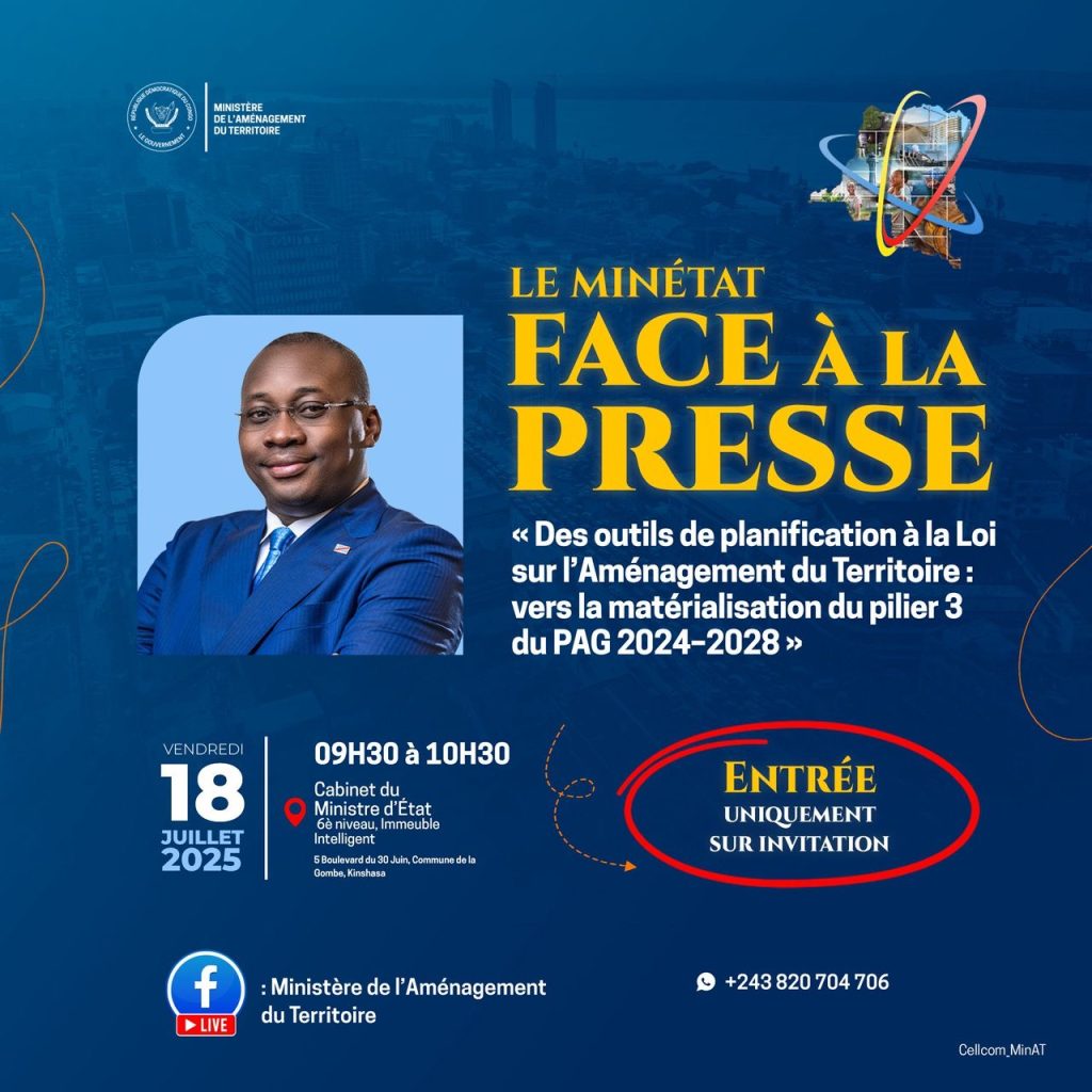 Aménagement du Territoire : Guy Loando face à la presse pour détailler la matérialisation du pilier 3 du PAG 2024–2028