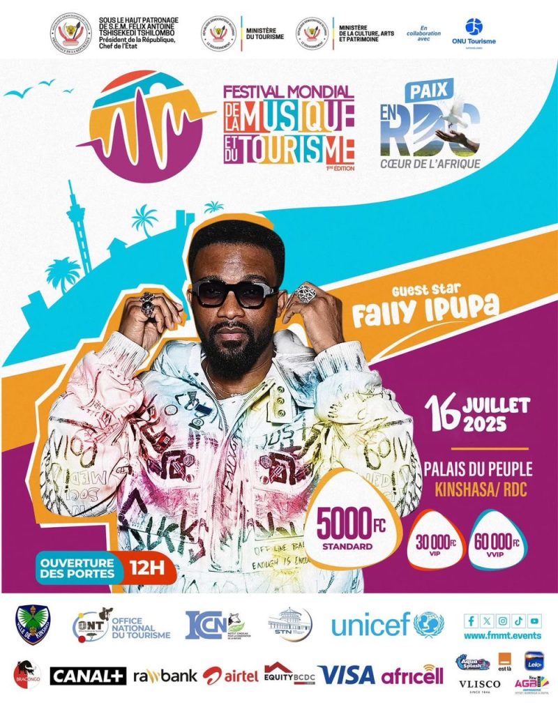 Fally Ipupa en tête d’affiche au Festival Mondial de la Musique et du Tourisme à Kinshasa