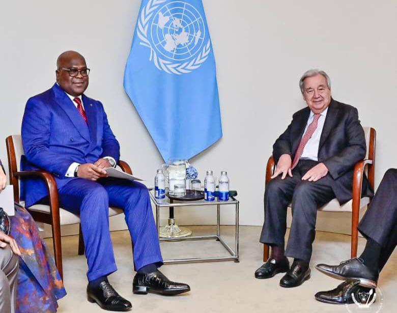 Assemblée générale de l’ONU : Tshisekedi et Guterres discutent des initiatives de paix pour l’Est de la RDC