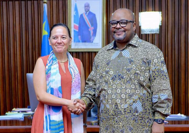 Aimé Boji reçoit l’Ambassadrice de Belgique pour échanger sur la sécurité et la coopération en RDC