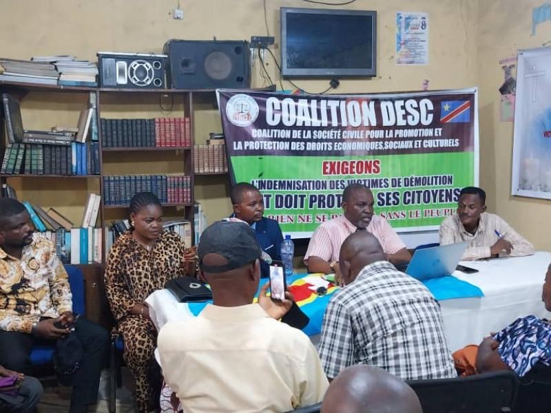 Démolitions à Kinshasa : La coalition DESC porte l’affaire devant la Cour constitutionnelle pour indemniser les victimes