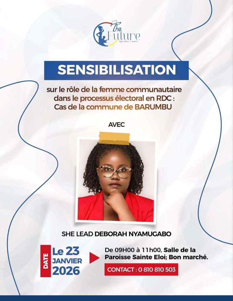 Kinshasa : Deborah Nyamugabo annoncée à la tête d’une séance de sensibilisation sur le rôle de la femme communautaire dans le processus électoral