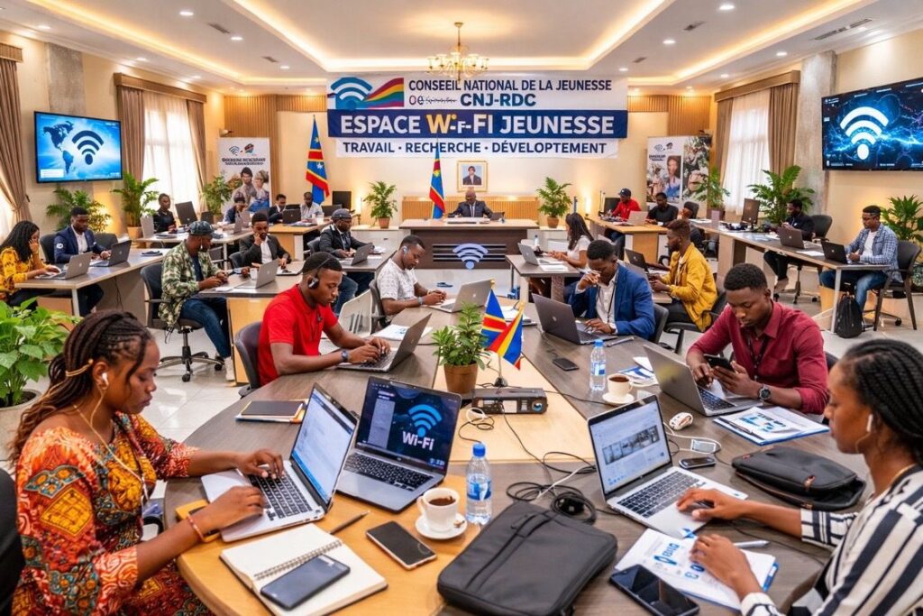 Le CNJ-RDC ouvre un espace Wi-Fi haut débit pour accompagner la jeunesse vers le numérique et le développement