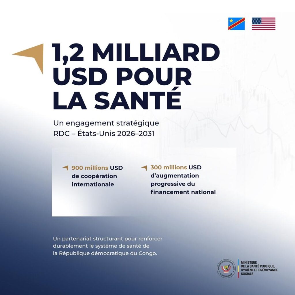 Partenariat RDC-Etats-Unis : 1,2 milliard USD mobilisés pour transformer durablement le système de santé