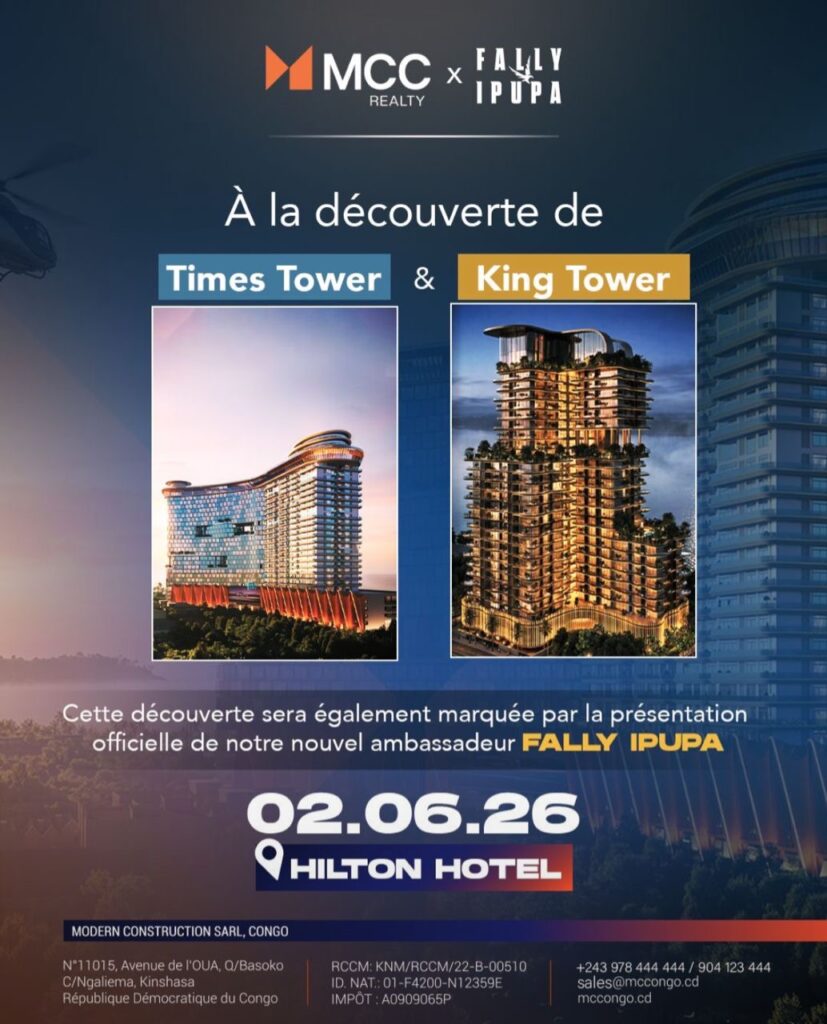 Kinshasa : Modern Construction dévoilera « Times Tower » et « King Tower » avec Fally Ipupa comme nouvel ambassadeur ce 2 juin
