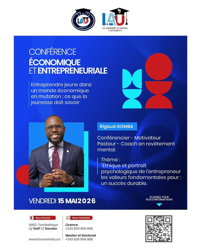 LAU : Rigaud Gomba mettra l’accent sur l’état d’esprit de l’entrepreneur performant