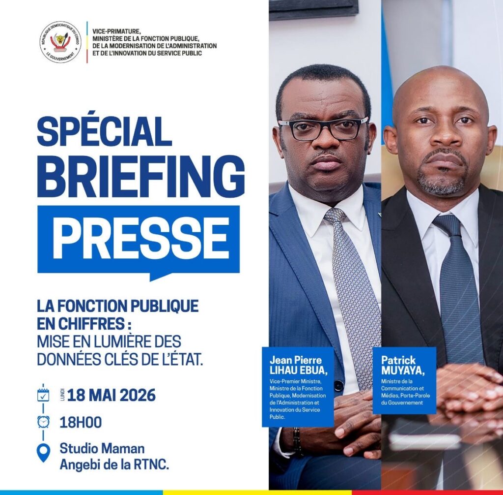 RDC : le gouvernement annonce un briefing presse sur « la Fonction publique en chiffres »