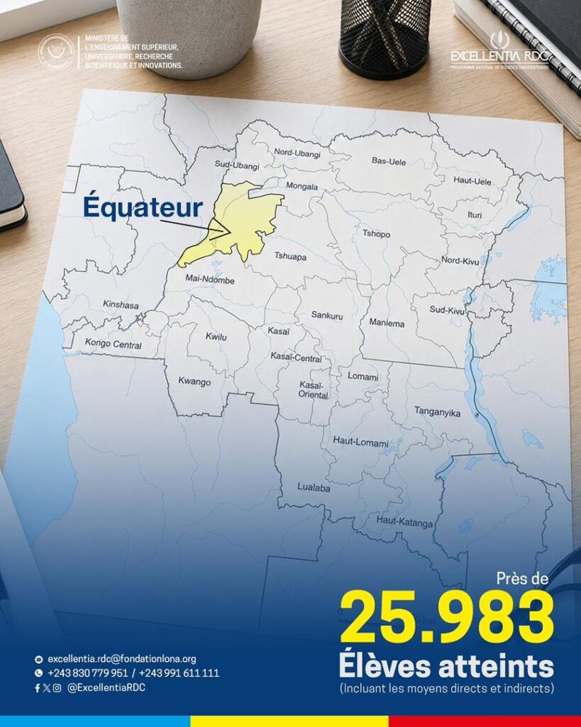 EXCELLENTIA RDC : près de 26 000 élèves déjà sensibilisés, la campagne s’intensifie à Mbandaka