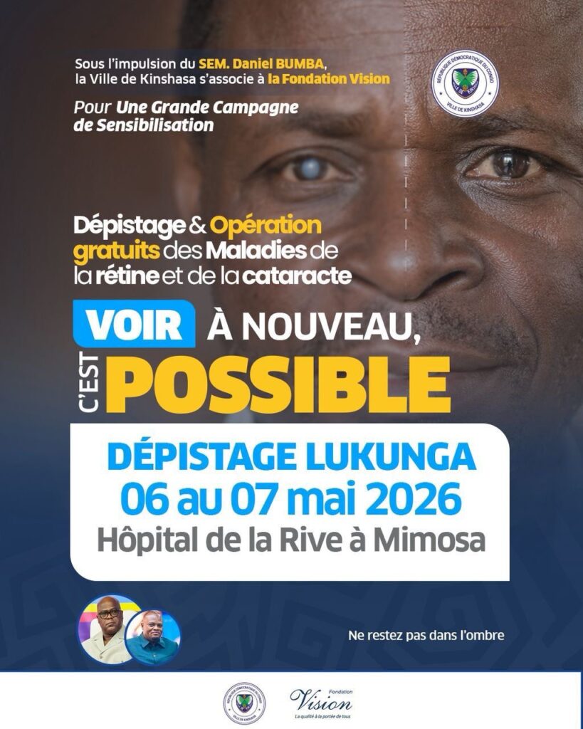Kinshasa : campagne gratuite de dépistage de la cataracte et des maladies de la rétine au profit des habitants de Lukunga
