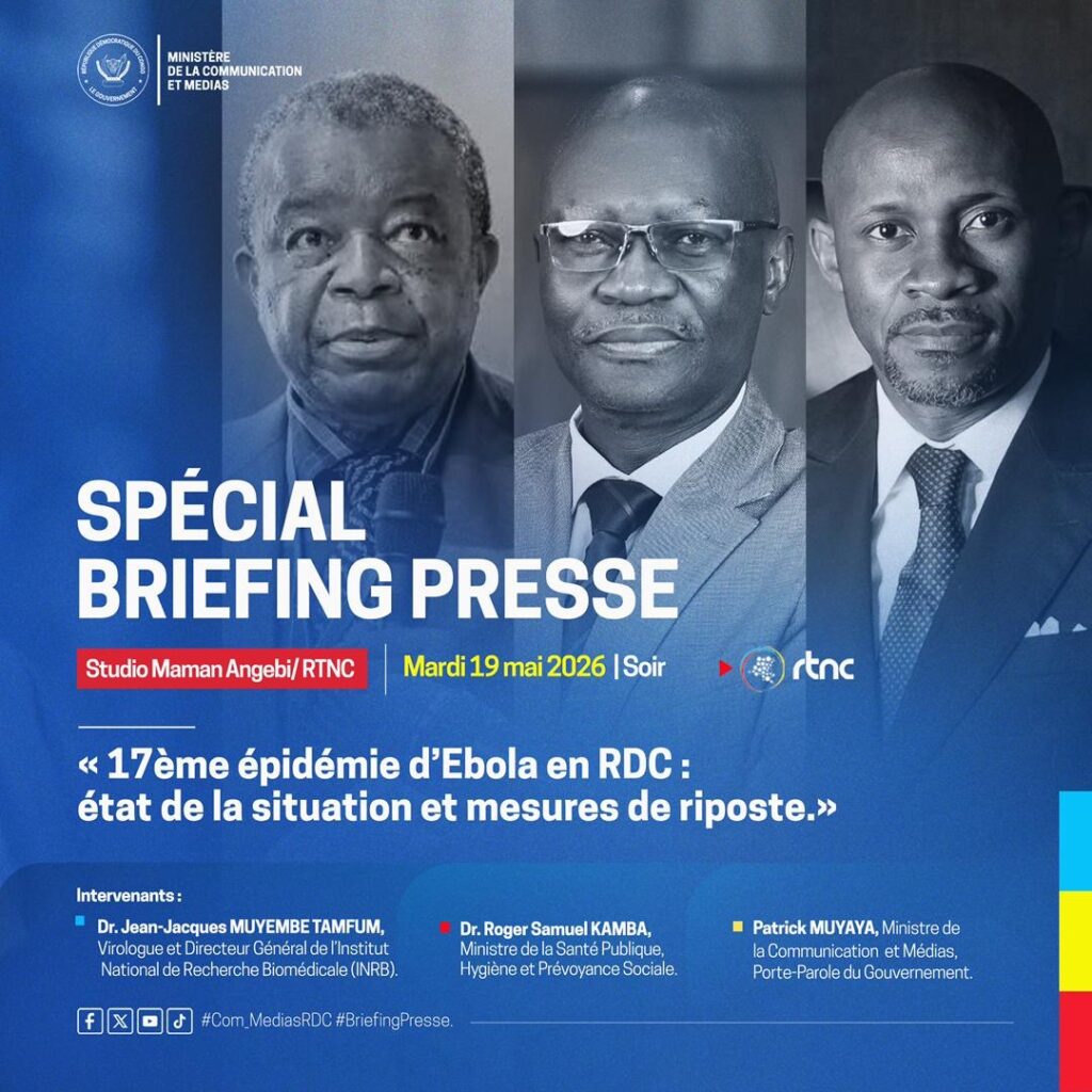 RDC : un briefing spécial sur la 17ᵉ épidémie d’Ebola annoncé ce mardi à Kinshasa