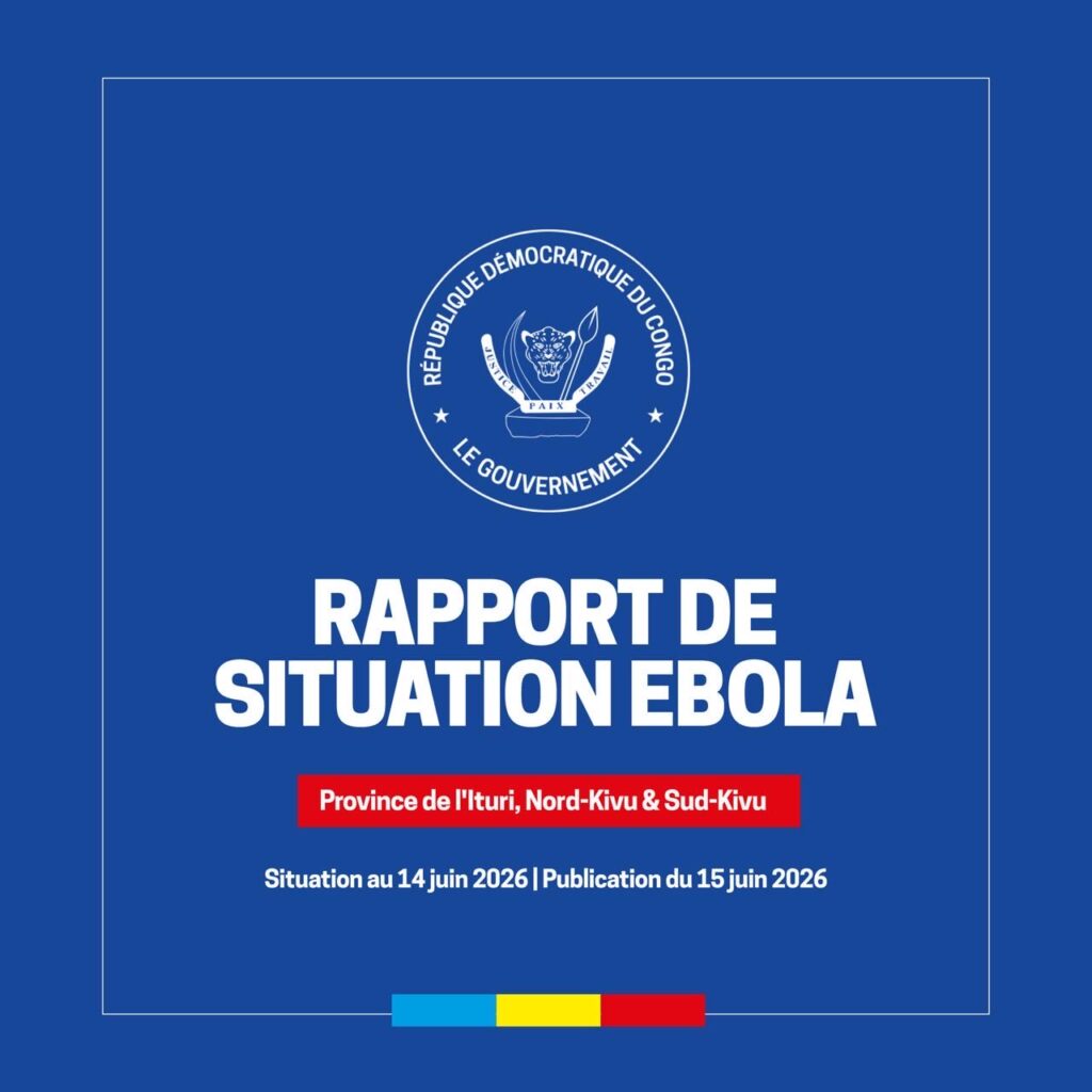 Ébola en RDC : 808 cas confirmés, 192 décès, 48 guérisons et 363 patients encore pris en charge au 14 juin 2026