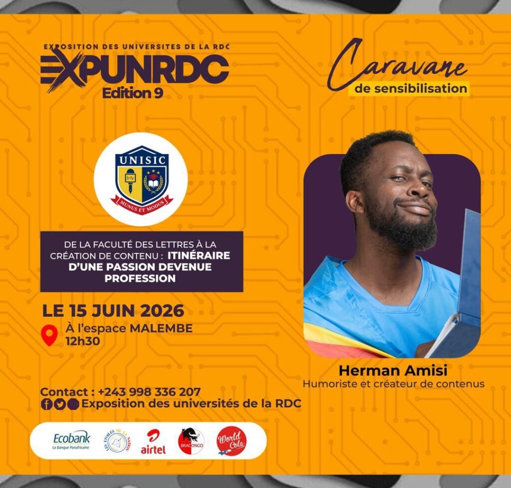 EXPUNRDC 2026 : Herman Amisi attendu à l’UNISIC pour la quatrième étape de la caravane de sensibilisation