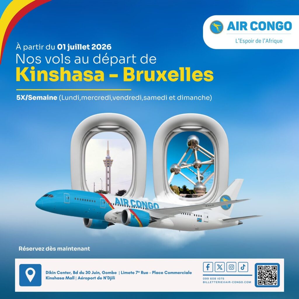 Air Congo ouvre la ligne Kinshasa–Bruxelles dès le 1er juillet avec un Boeing 787 Dreamliner