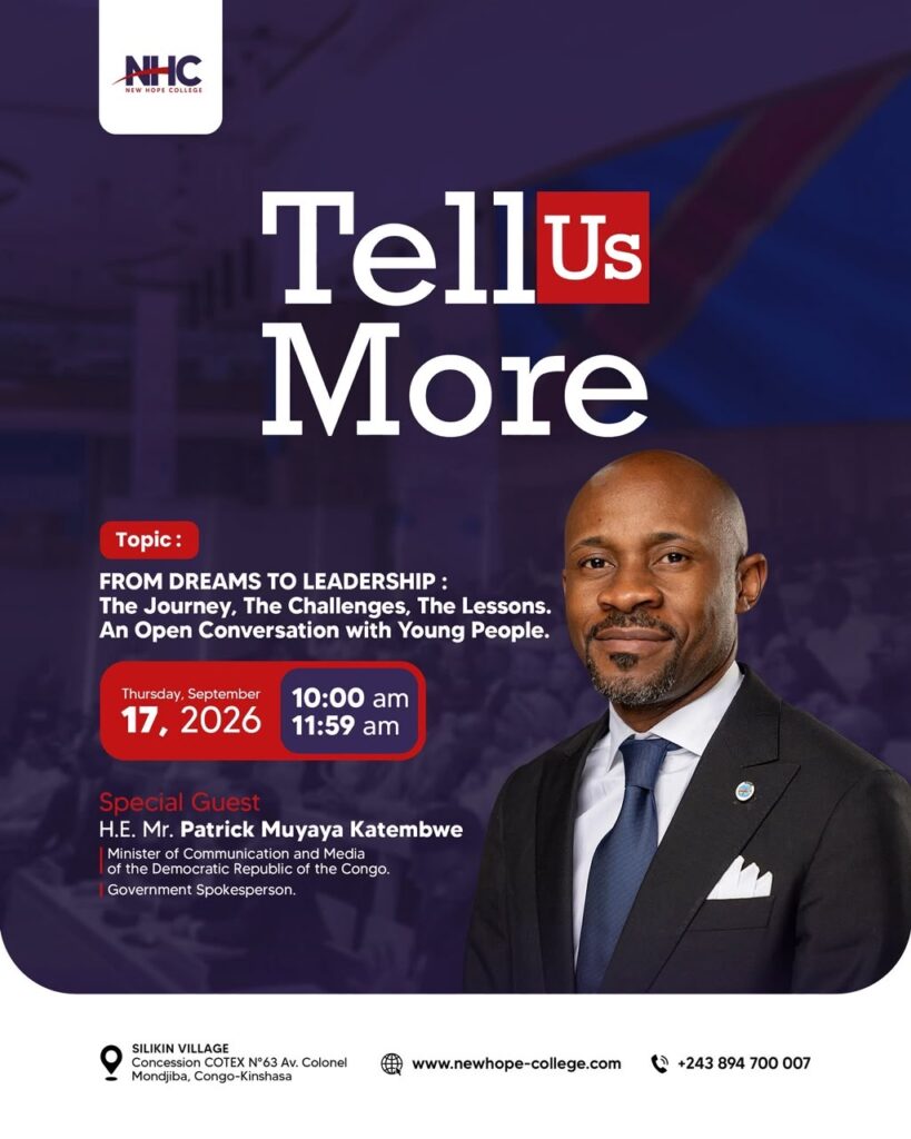 Kinshasa : Patrick Muyaya attendu ce jeudi à New Hope College pour un échange avec la jeunesse